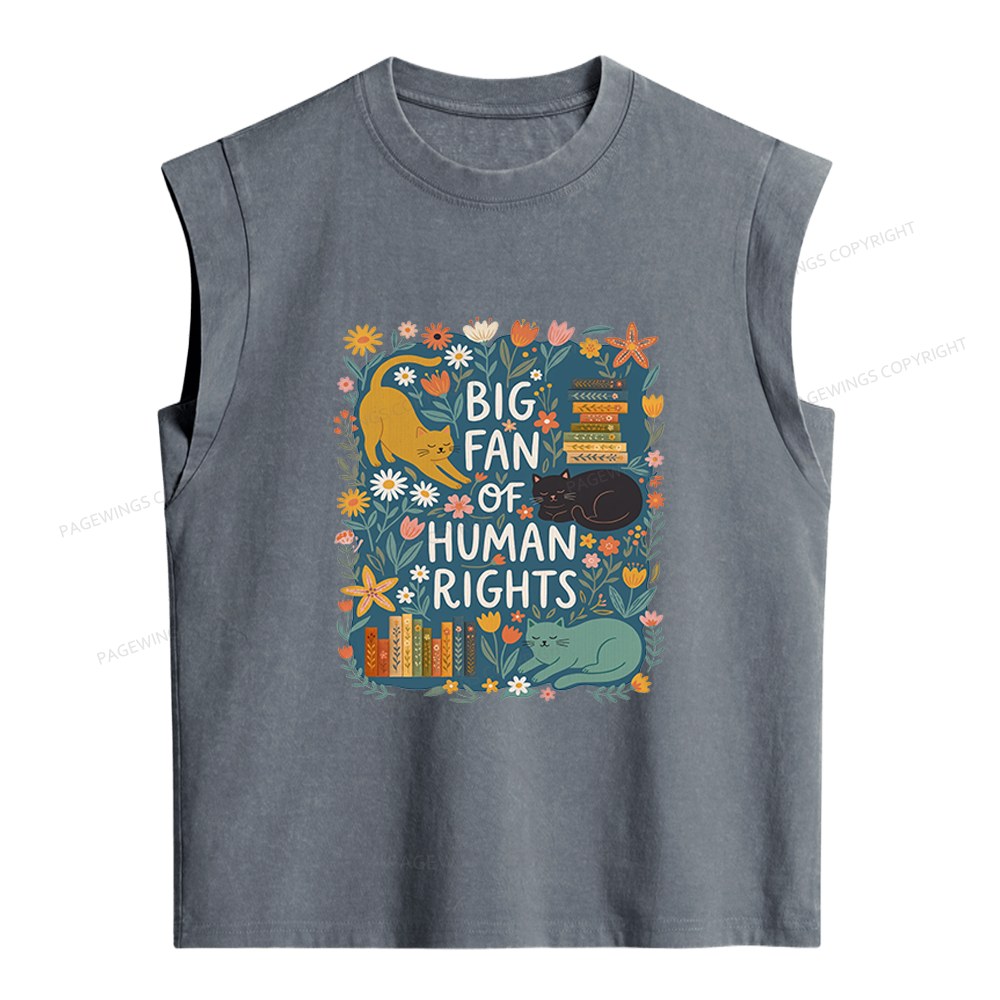 Pagewings Big Fan Of Human Rights Women's Washed Tank Top