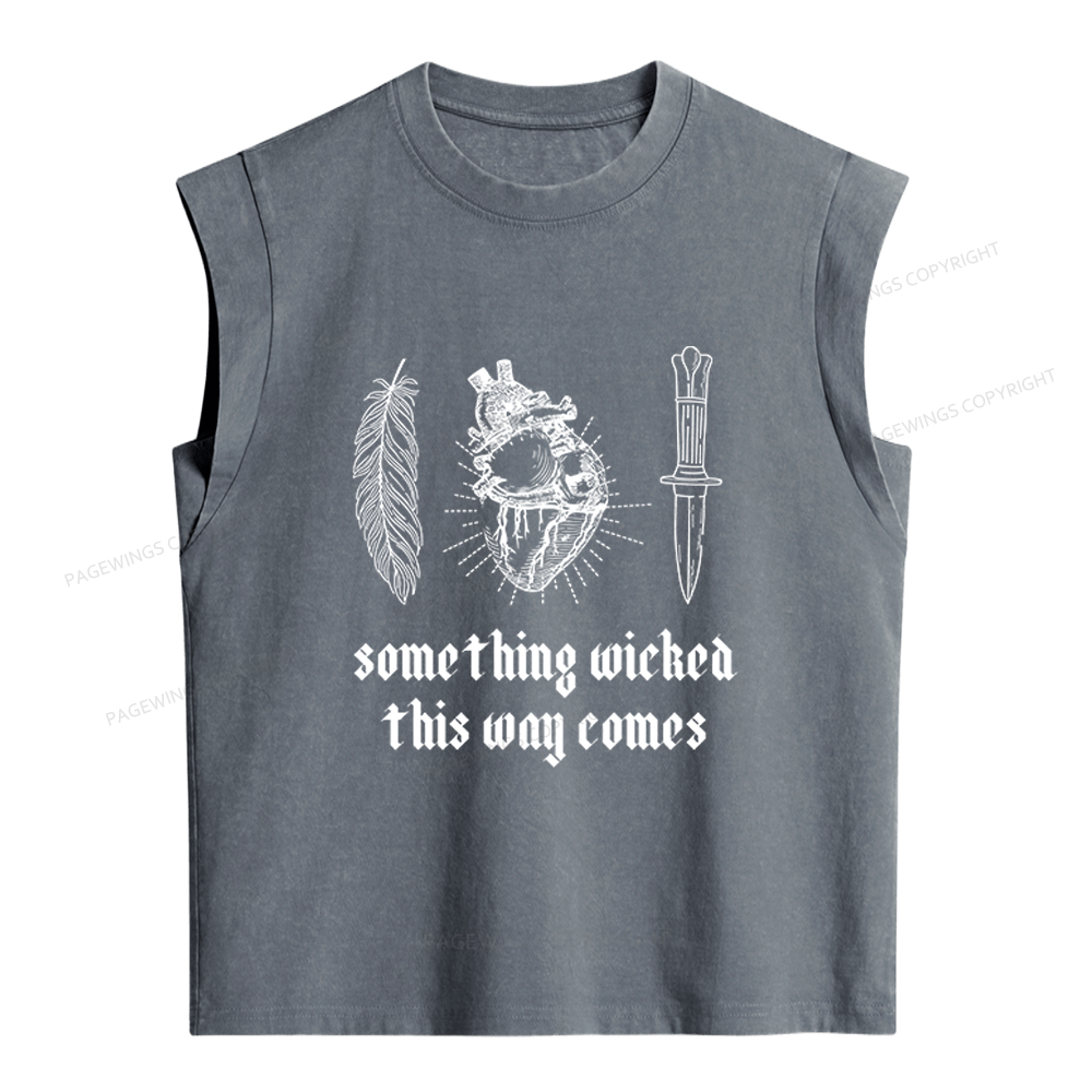 Pagewings Something Wicked This Way Comes Women's Washed Tank Top