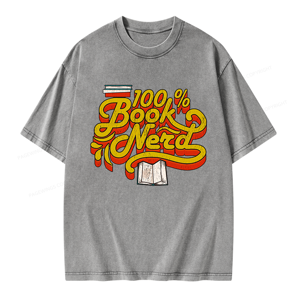 Pagewings Book Nerd Unisex Washed T-shirt