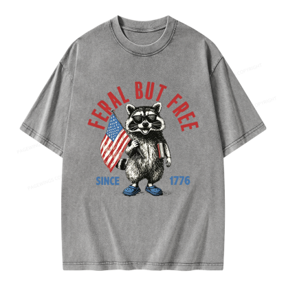 Pagewings Feral But Free Unisex Washed T-shirt