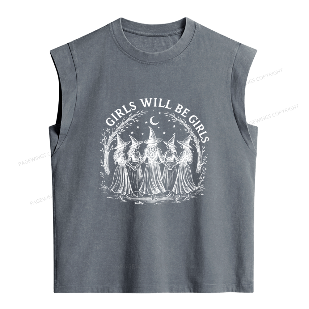 Pagewings Girls Will Be Girls Women's Washed Tank Top