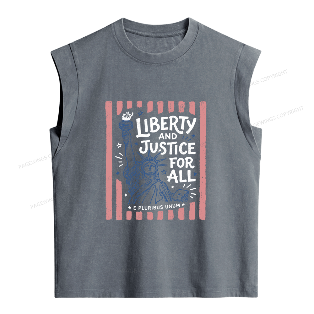 Pagewings Liberty And Justice For All Women's Washed Tank Top