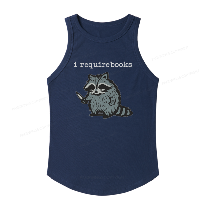 Pagewings Slim Fit I Require Books Women's Fitted Tank Top 