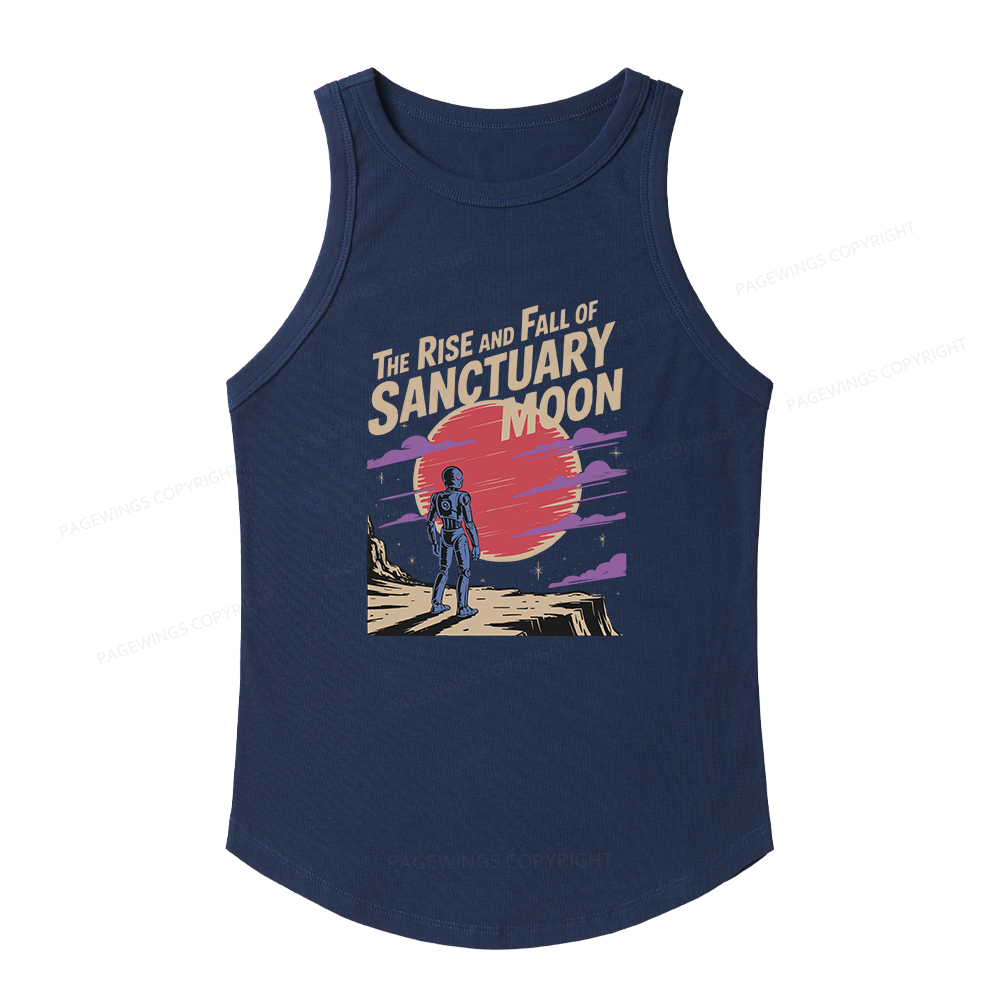 Pagewings Slim Fit The Rise And Fall Of Sanctuary Moon Women's Fitted Tank Top 