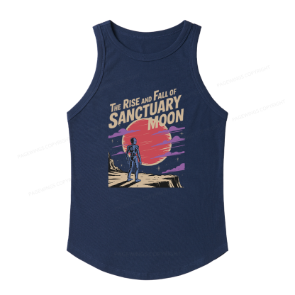 Pagewings Slim Fit The Rise And Fall Of Sanctuary Moon Women's Fitted Tank Top 