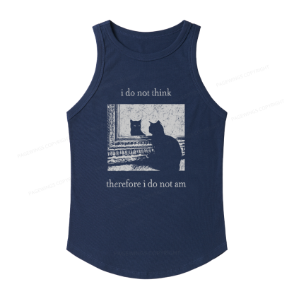 Pagewings Slim Fit I Do Not Think Therefore I Do Not Am Women's Fitted Tank Top 