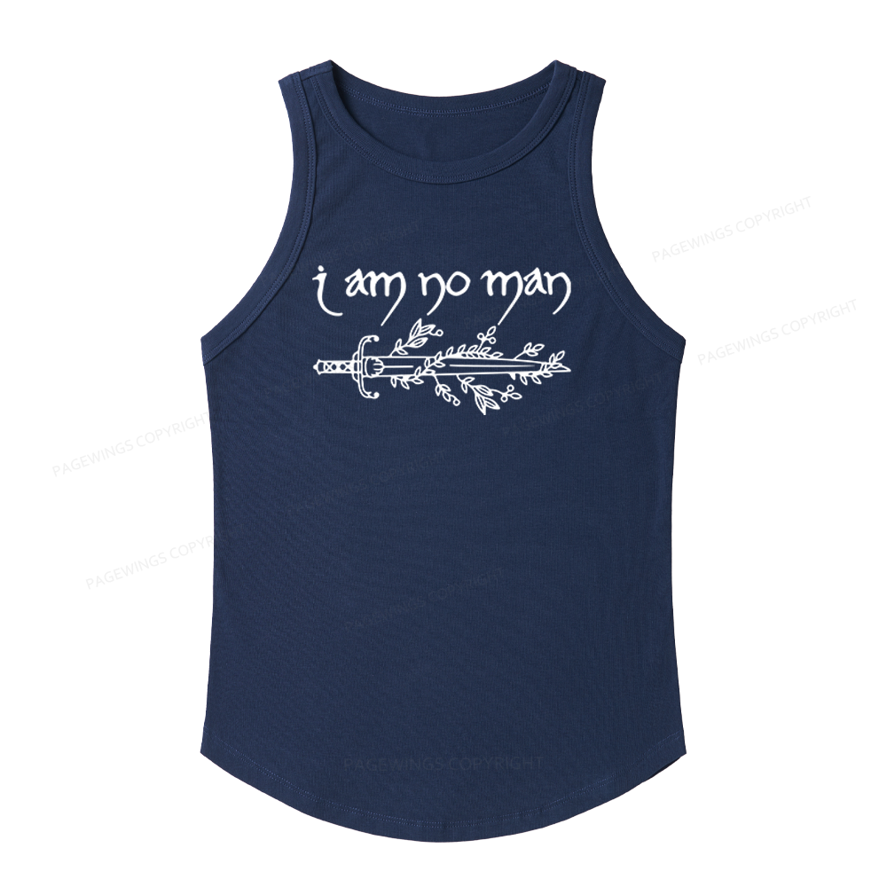 Pagewings Slim Fit I Am No Man Women's Fitted Tank Top