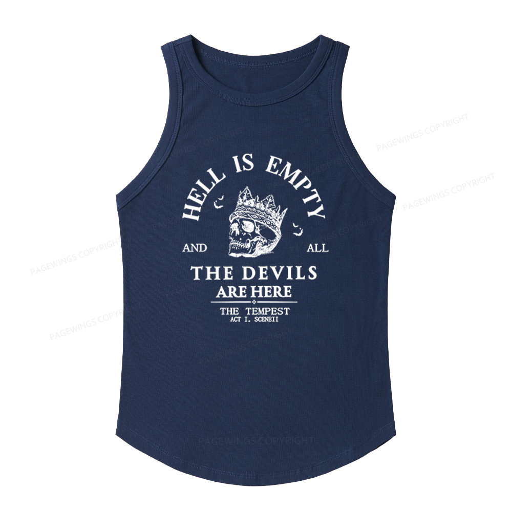 Pagewings Slim Fit Hell is Empty and all the Devils are Here Women's Fitted Tank Top