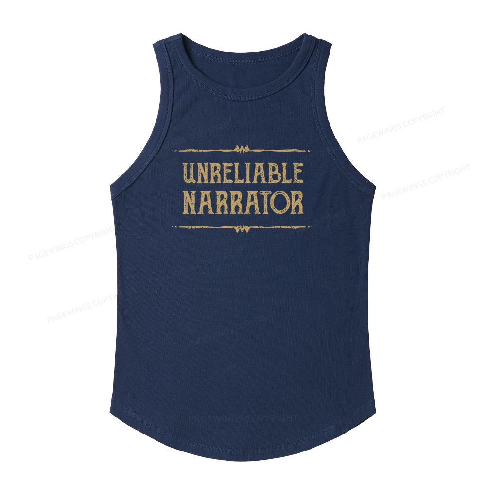 Pagewings Slim Fit Unreliable Narrator Women's Fitted Tank Top