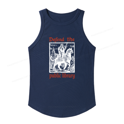 Pagewings Slim Fit Defend the Public Library Women's Fitted Tank Top