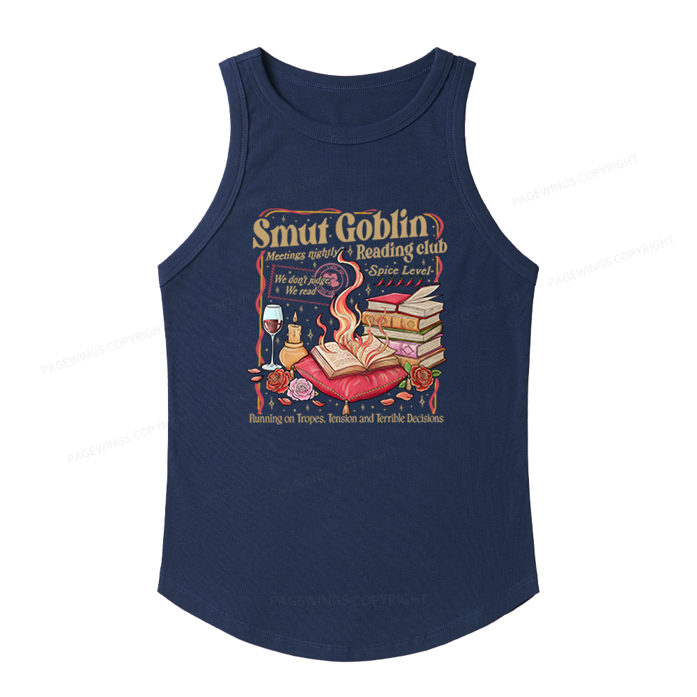 Pagewings Slim Fit Smut Goblin Dark Romance Bookish Women's Fitted Tank Top