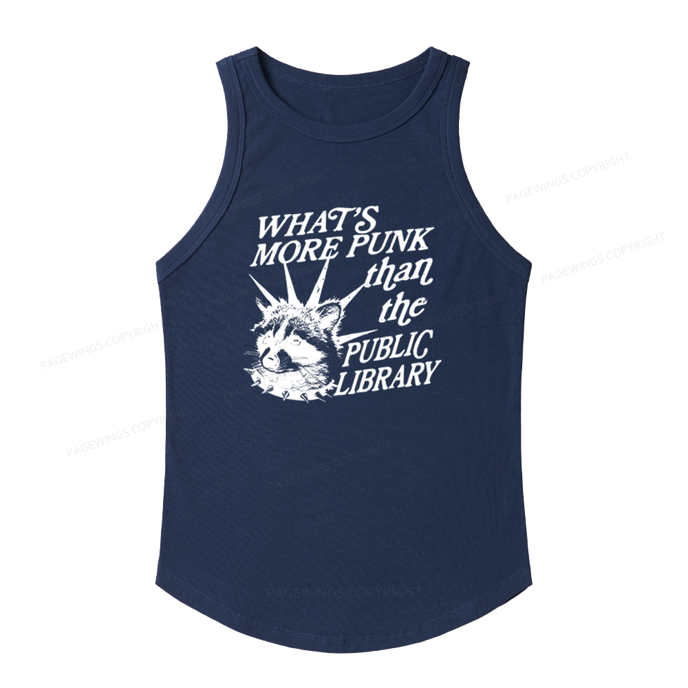 Pagewings Slim Fit What's More Punk Than The Public Library Women's Fitted Tank Top