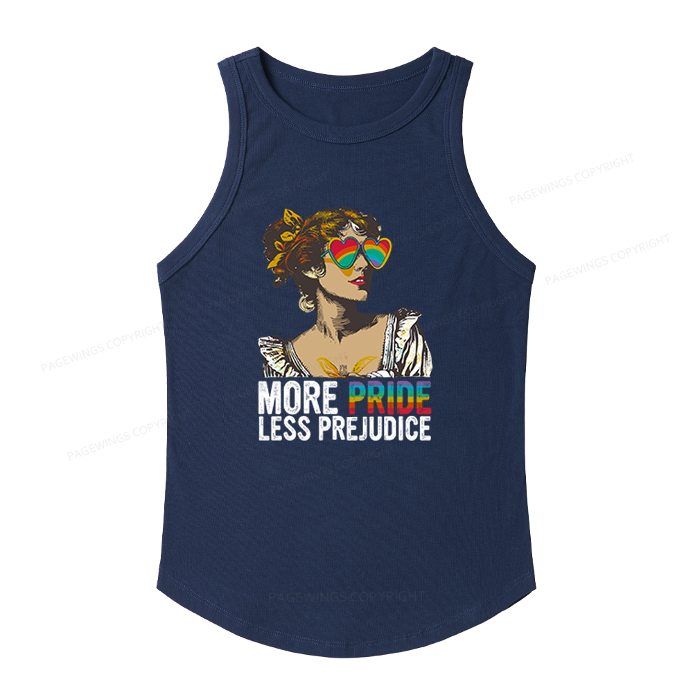 Pagewings Slim Fit More Pride Less Prejudice Women's Fitted Tank Top