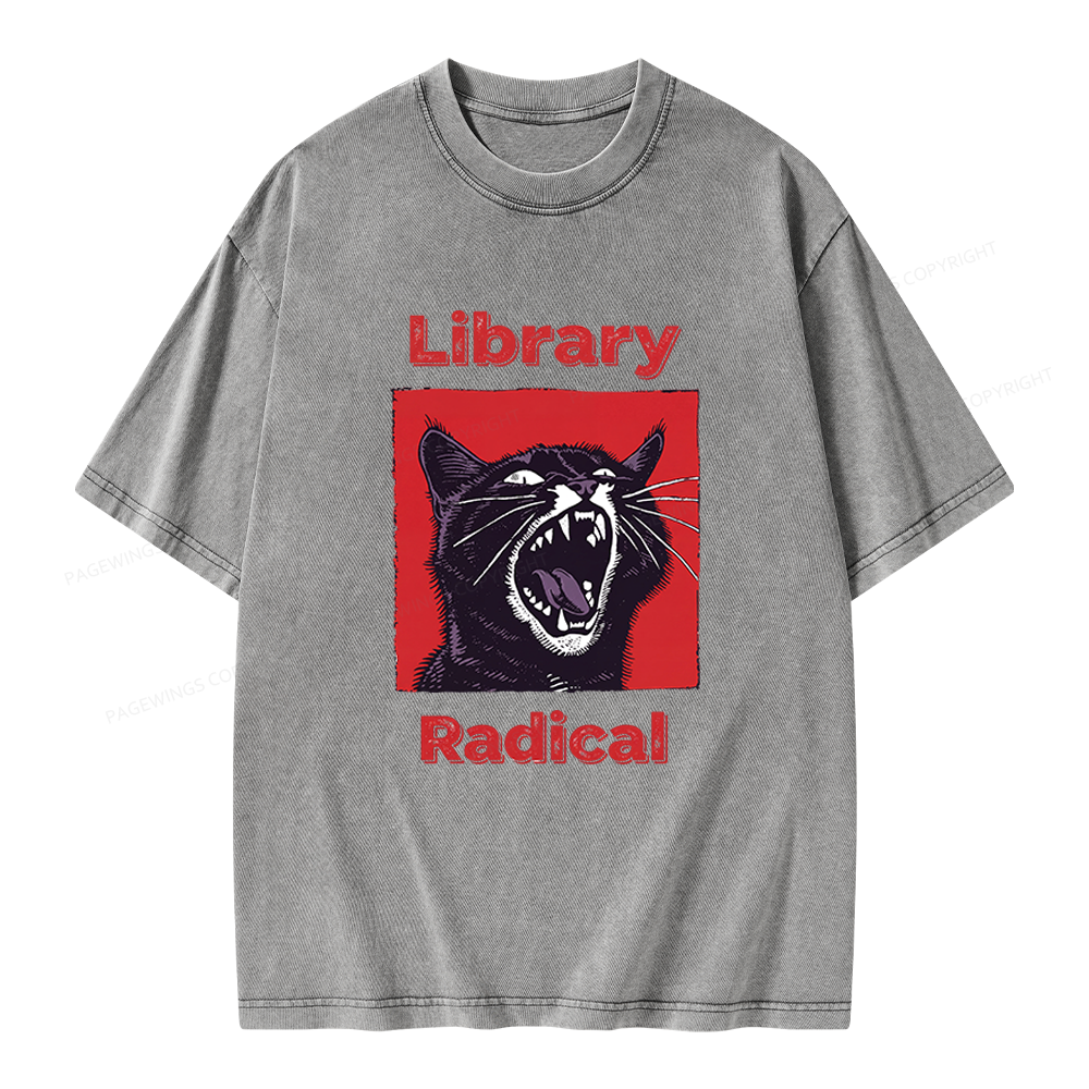Pagewings Library Radical Unisex Washed T-shirt