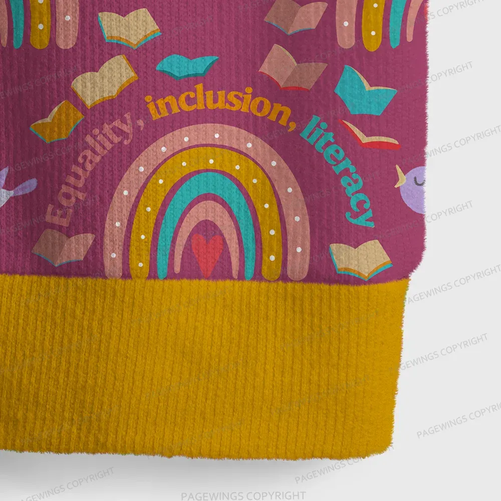 Pagewings Equality Inclusion Literacy Unisex V-Neck Ugly Knit Vest