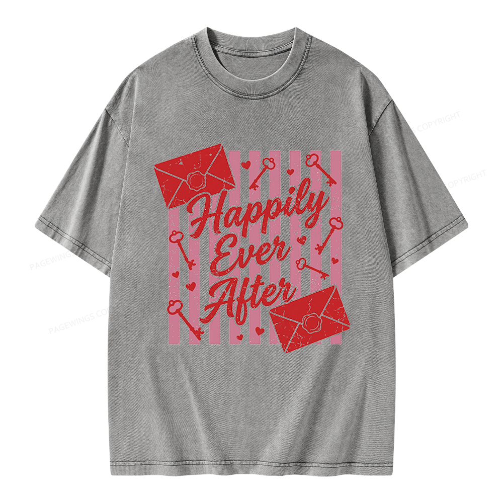 Pagewings Happily Ever After Unisex Washed T-shirt