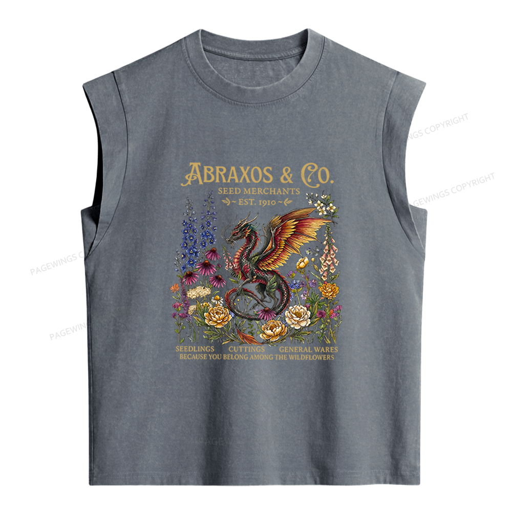 Pagewings Fantasy Books Lover Women's Washed Tank Top