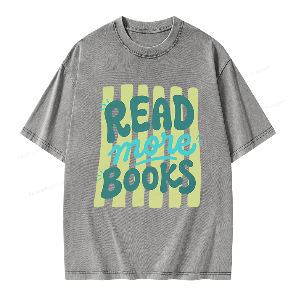 Pagewings Read More Books Unisex Washed T-shirt