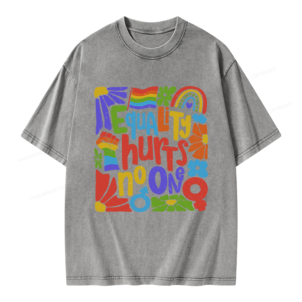Pagewings Equality Hurts No One Unisex Washed T-shirt