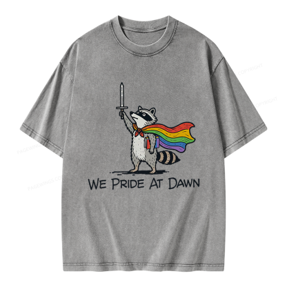 Pagewings We Pride At Dawn Unisex Washed T-shirt