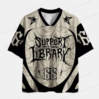 Pagewings Support Your Local Library Unisex Mesh Jersey