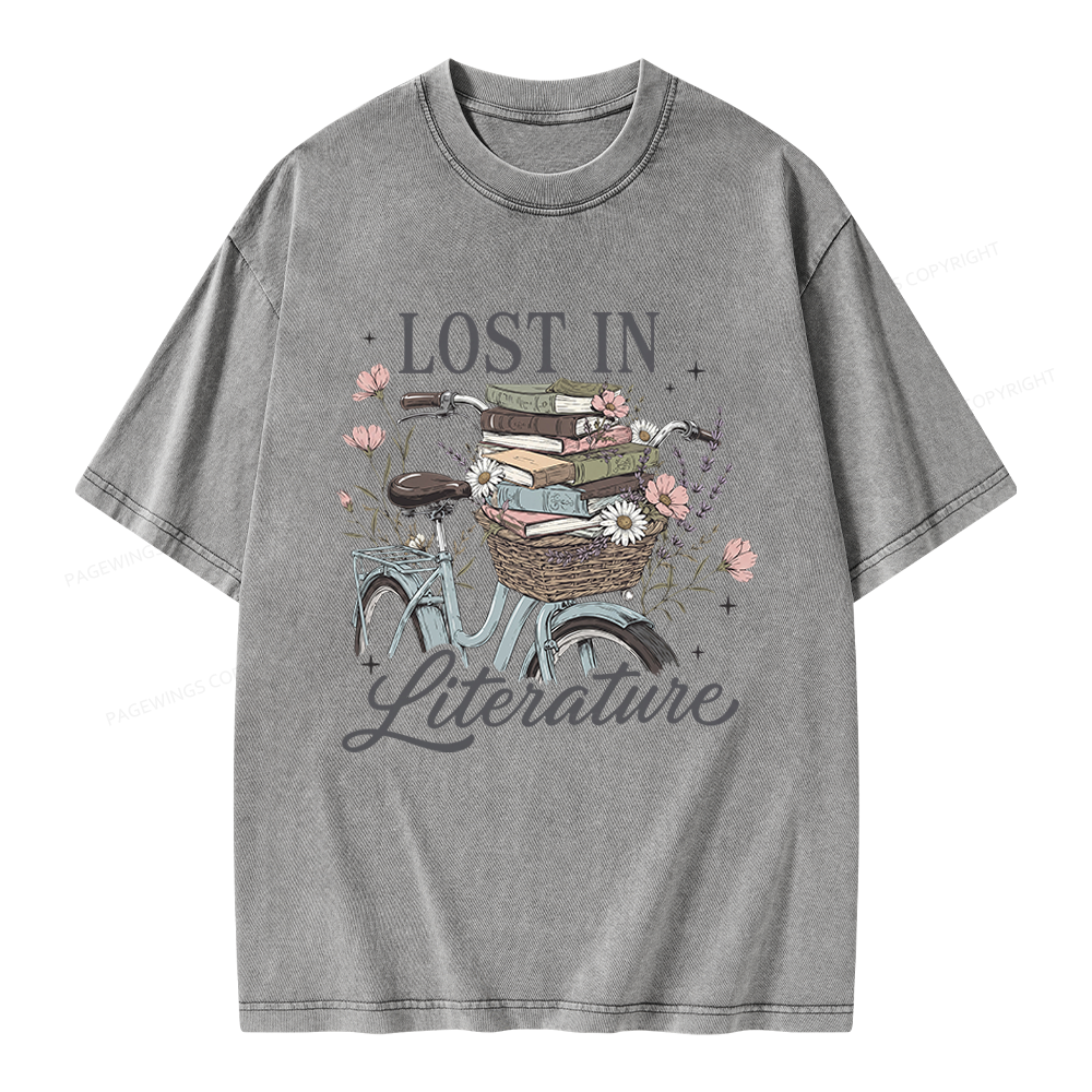 Pagewings Lost In Literature Unisex Washed T-shirt