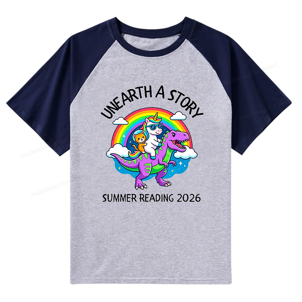 Pagewings Summer Reading Raglan T-shirt