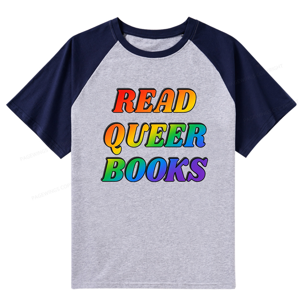 Pagewings Queer Books Raglan T-shirt