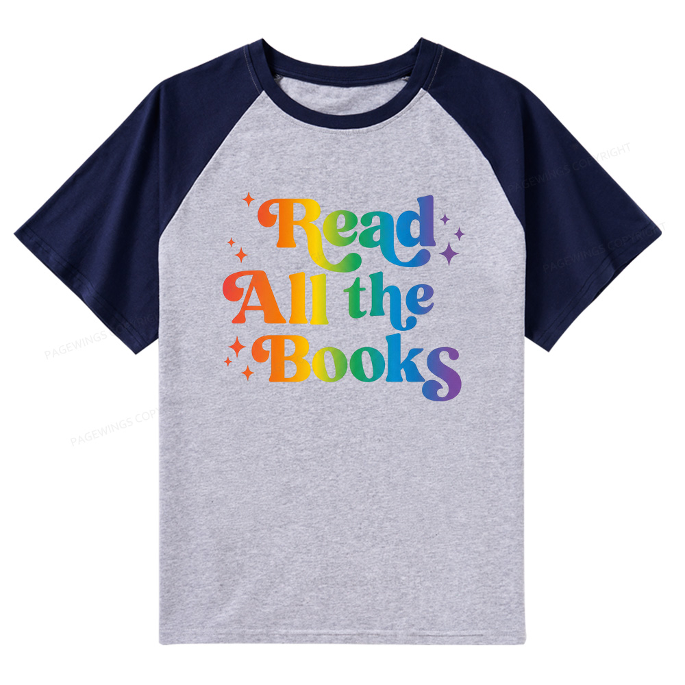 Pagewings Read All the Books Raglan T-shirt