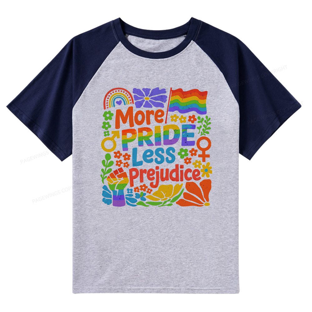 Pagewings More Pride Less Prejudice Raglan T-shirt