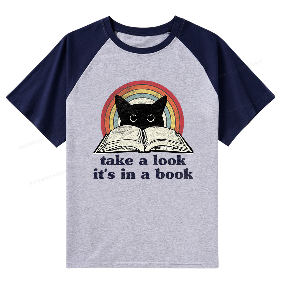 Pagewings Take A Look Its In A Book Raglan T-shirt