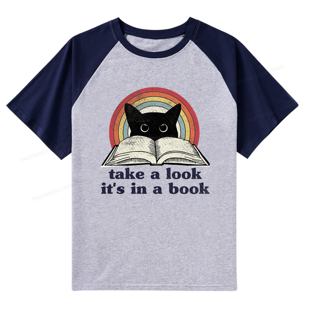 Pagewings Take A Look Its In A Book Raglan T-shirt