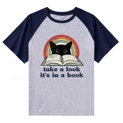 Pagewings Take A Look Its In A Book Raglan T-shirt