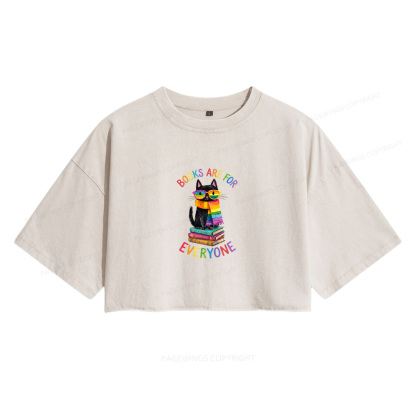 Pagewings Books Are For Everyone Women's Washed Cropped T-shirt