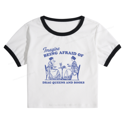 Pagewings Drag Queens Baby Tee Cropped Ringer T-Shirt 