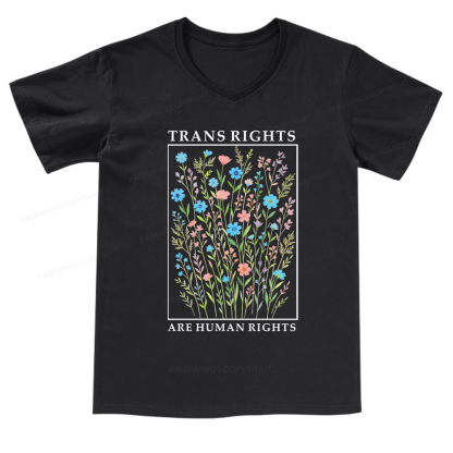Pagewings Trans Rights Are Human Rights V-neck T-shirt