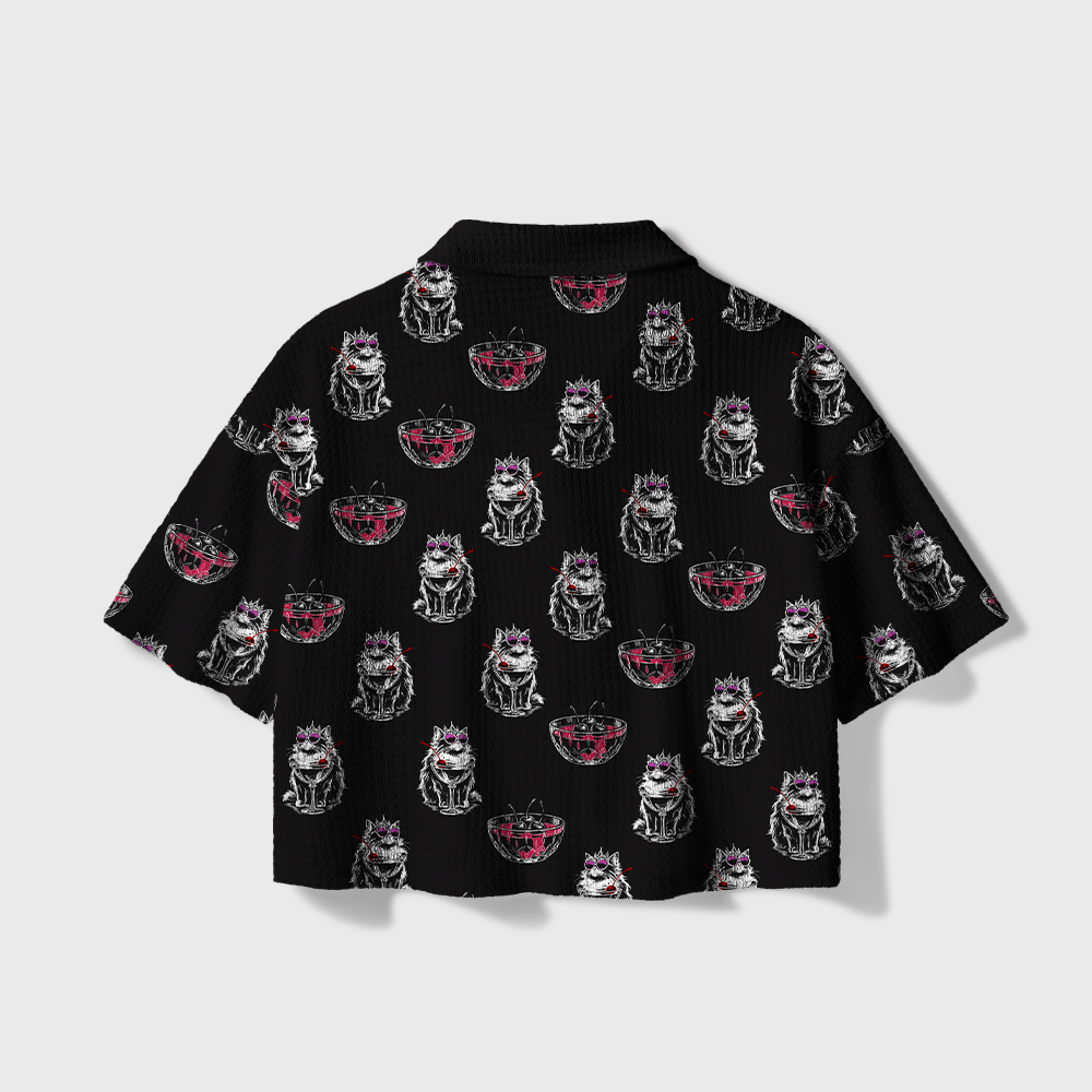 Pagewings Sci Fi Reader Camp Collar Boxy Fit Unisex Crochet Shirt