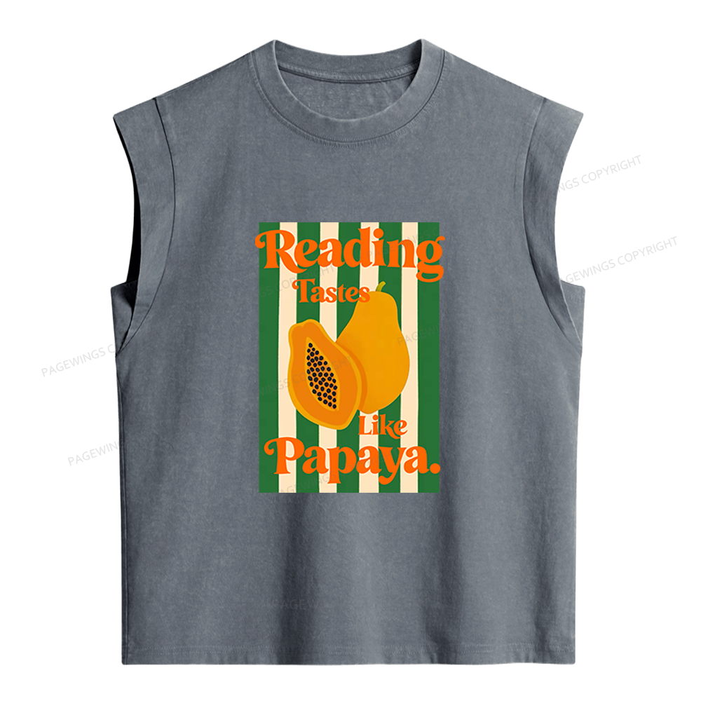 Pagewings Reading Tastes Like Papaya Women's Washed Tank Top