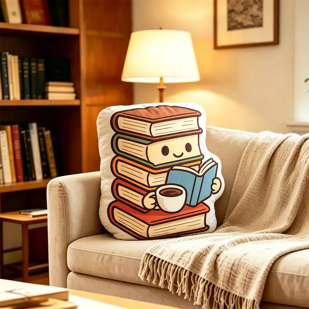 Pagewings Book Lover Shaped Throw Pillow
