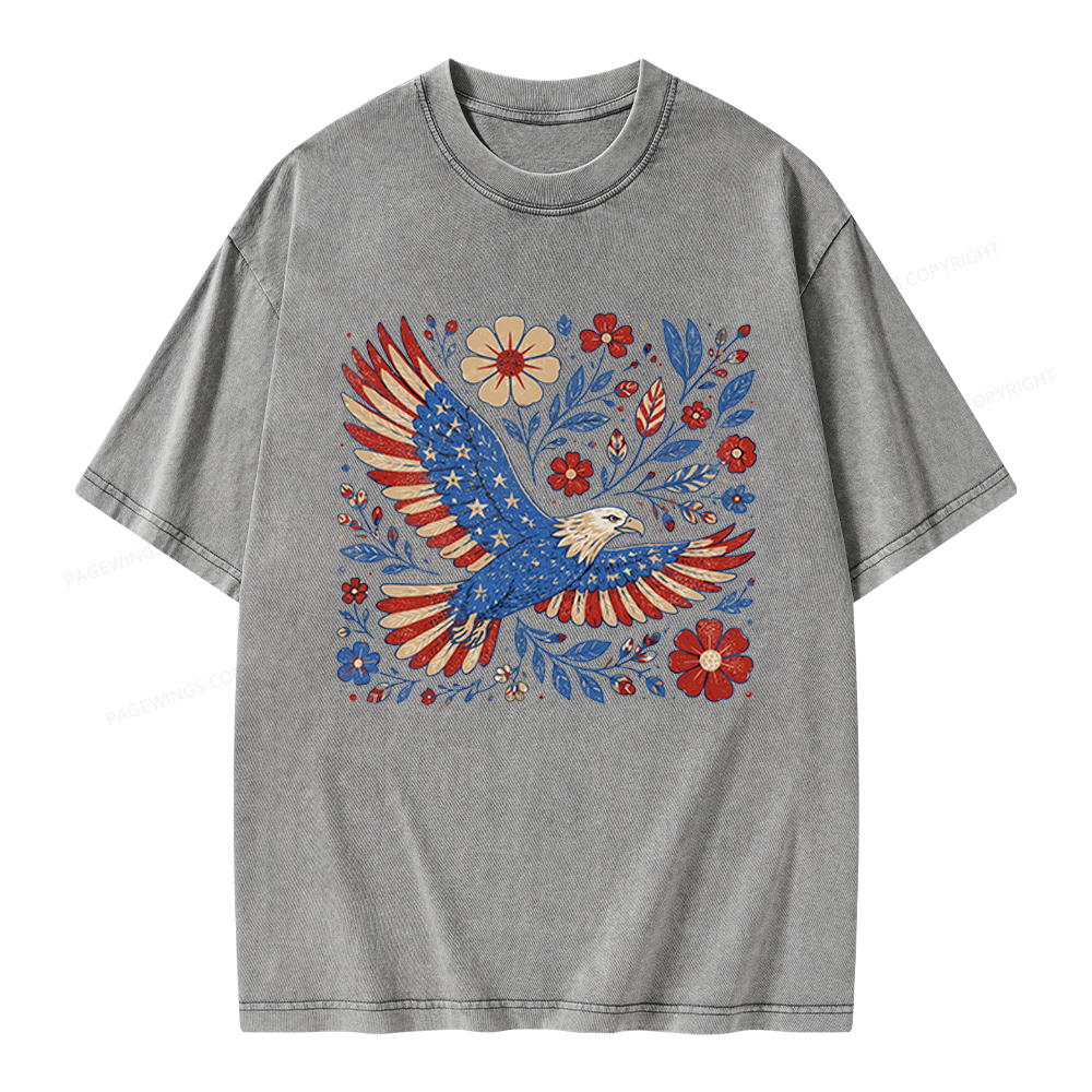 Pagewings Freedom Unisex Washed T-shirt