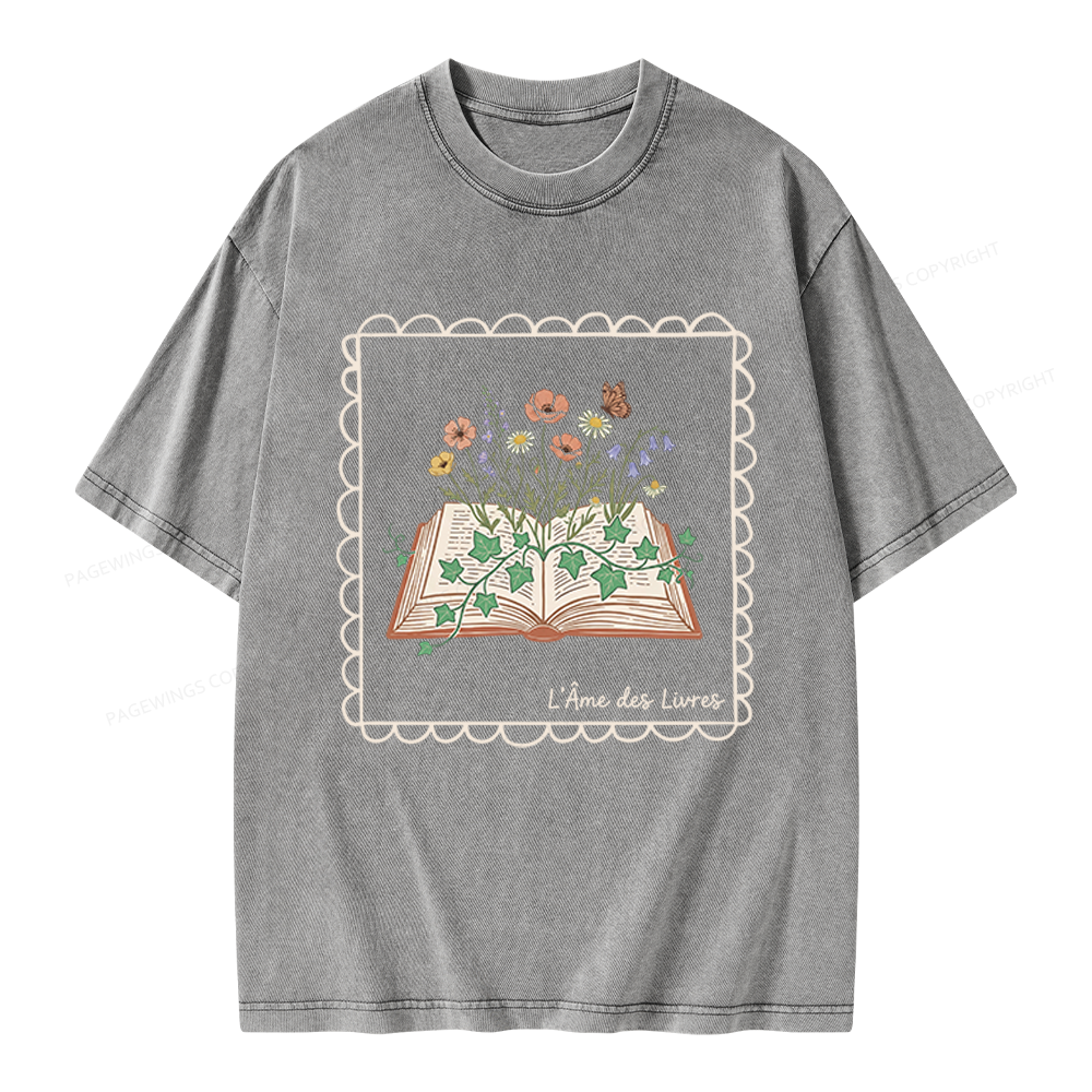 Pagewings The Soul of Books Unisex Washed T-shirt