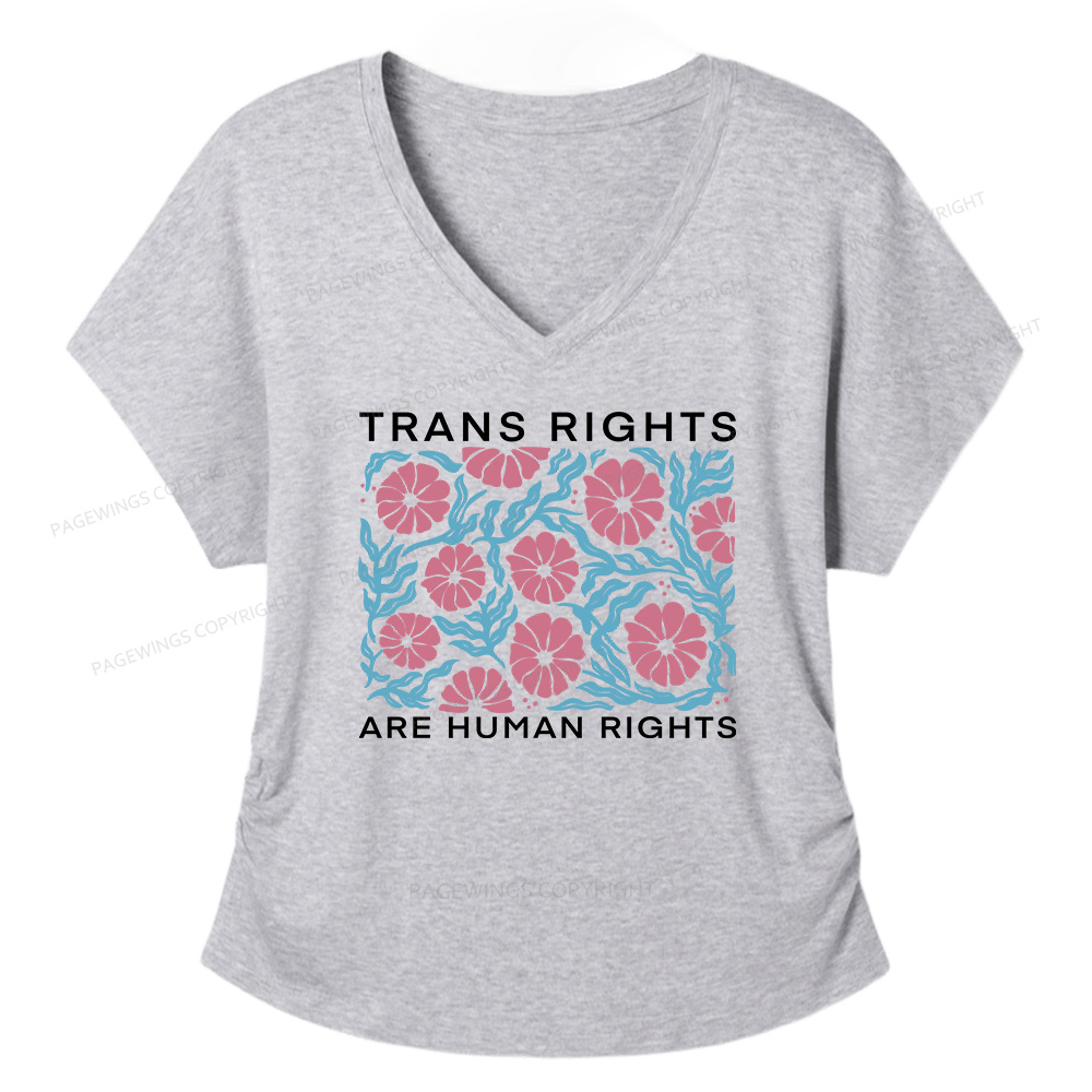 Pagewings Trans Rights Are Human Rights Soft Women's Modal V-neck T-shirt  