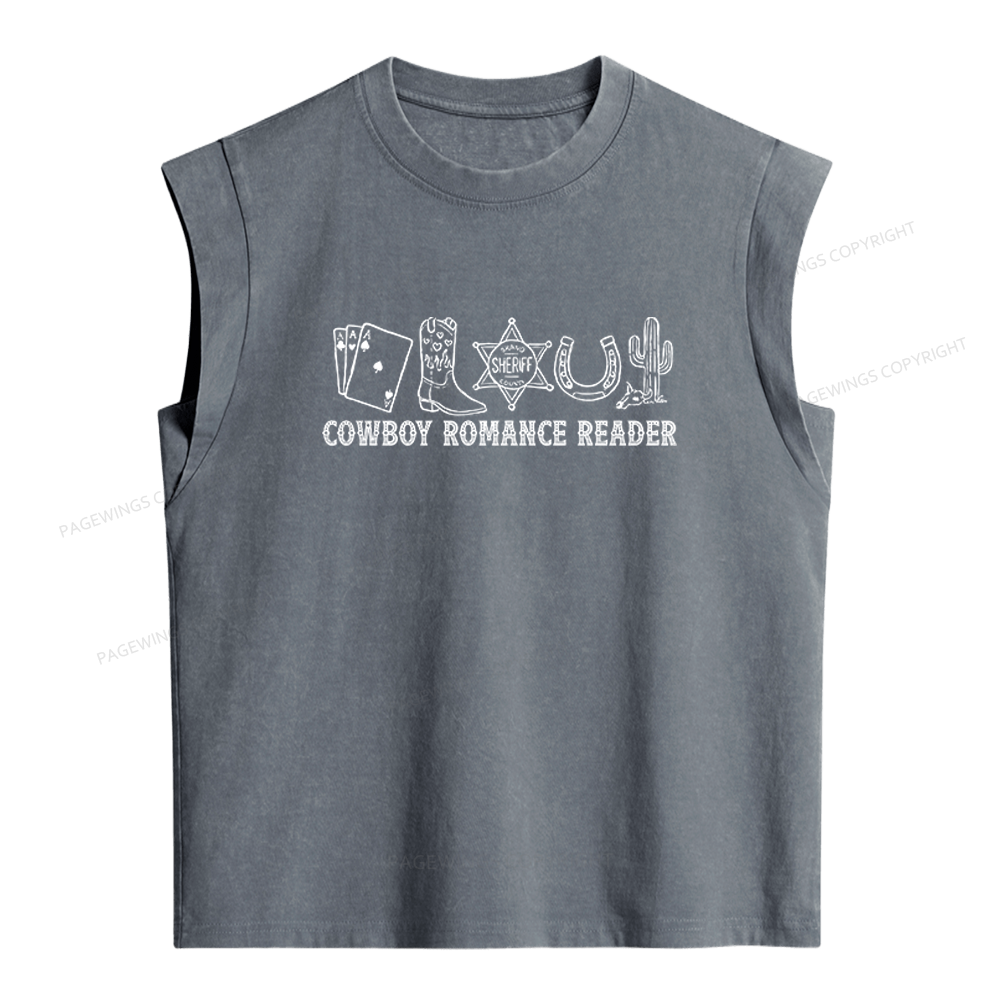 Pagewings Cowboy Romance Reader Women's Washed Tank Top