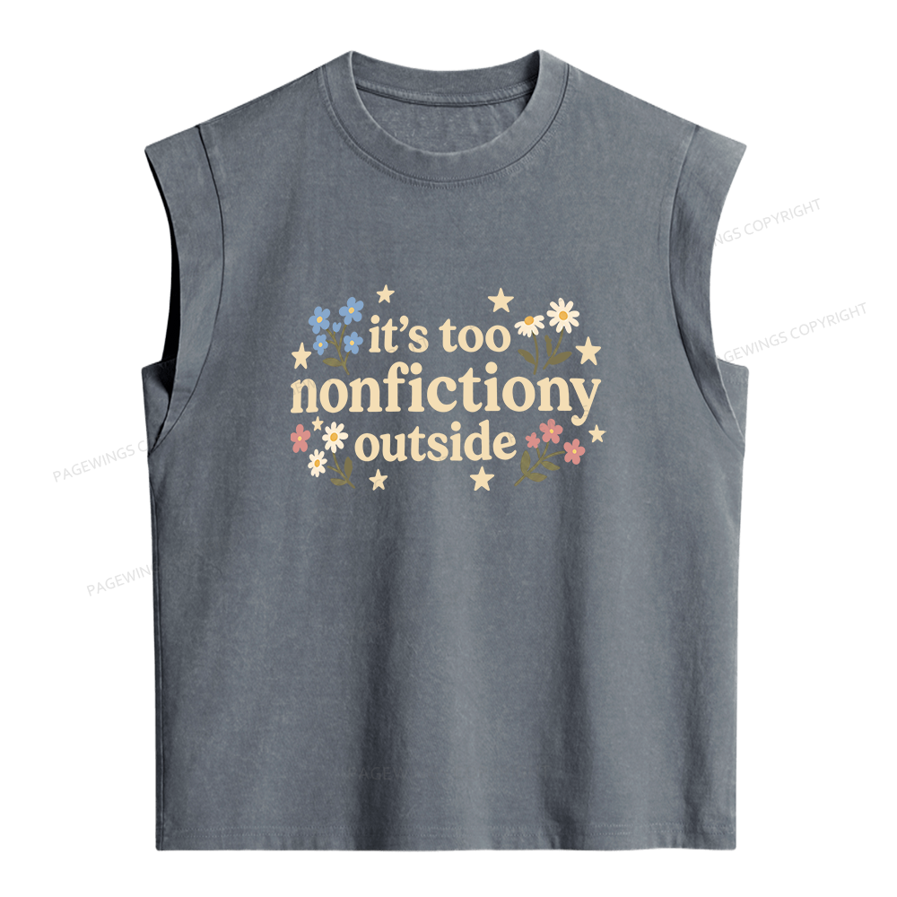 Pagewings Too Nonfictiony Outside Women's Washed Tank Top