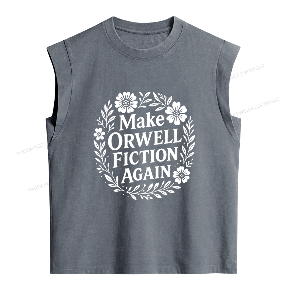 Pagewings Make Orwell Fiction Again Women's Washed Tank Top