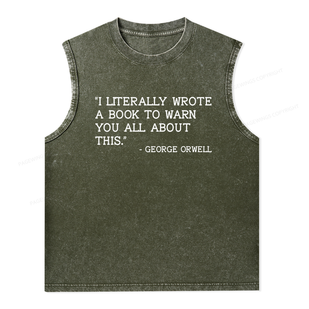 Pagewings I Literally Wrote A Book To Warn Unisex Washed Tank Top