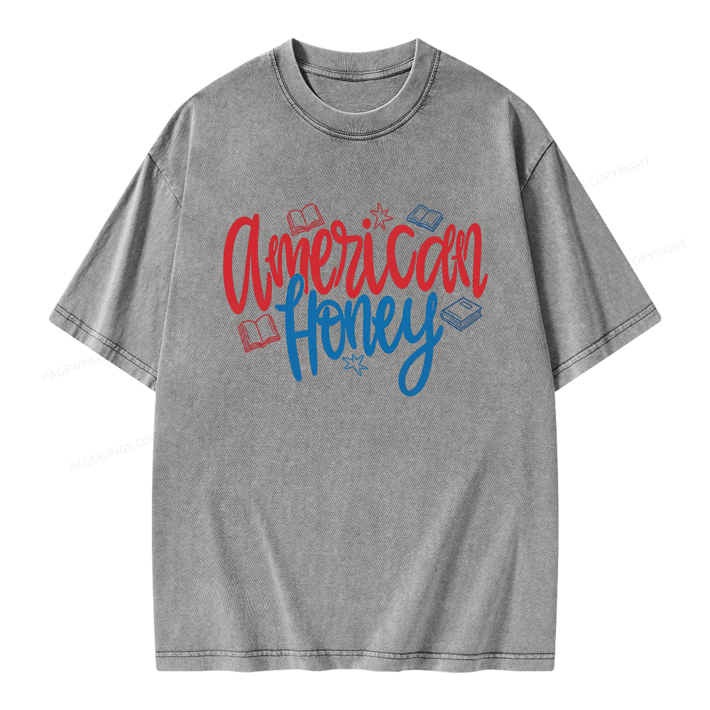 Pagewings American Honey Unisex Washed T-shirt