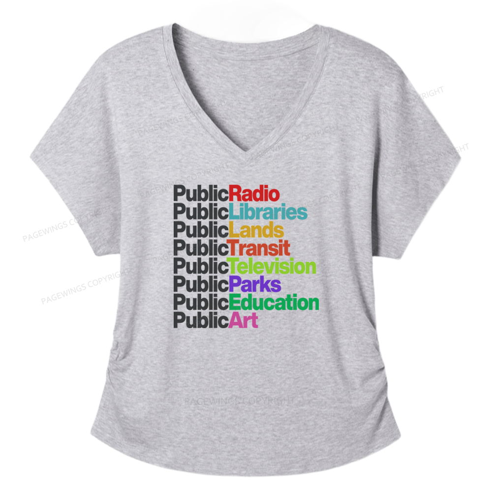Pagewings Public Libraries Soft Women's Modal V-neck T-shirt