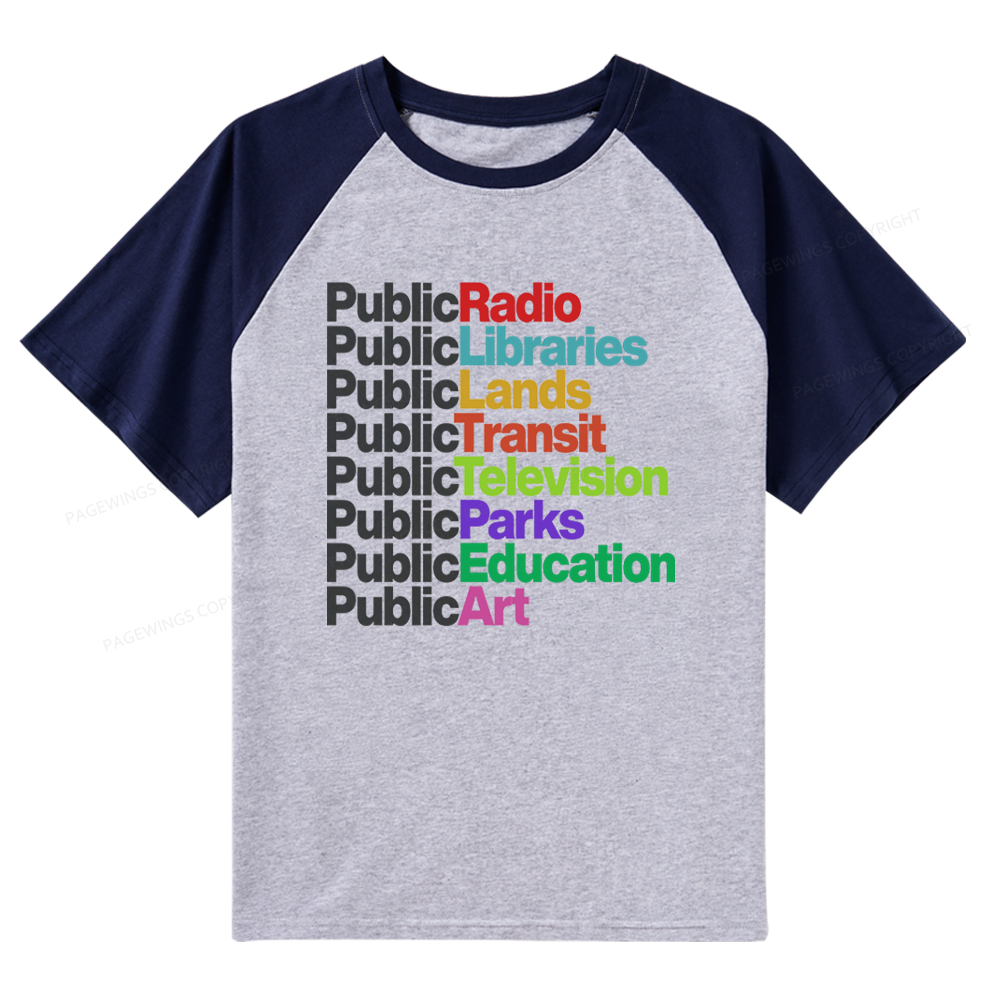 Pagewings Public Libraries Raglan T-shirt
