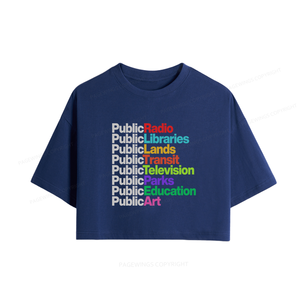 Pagewings Public Libraries Women Crop Tops